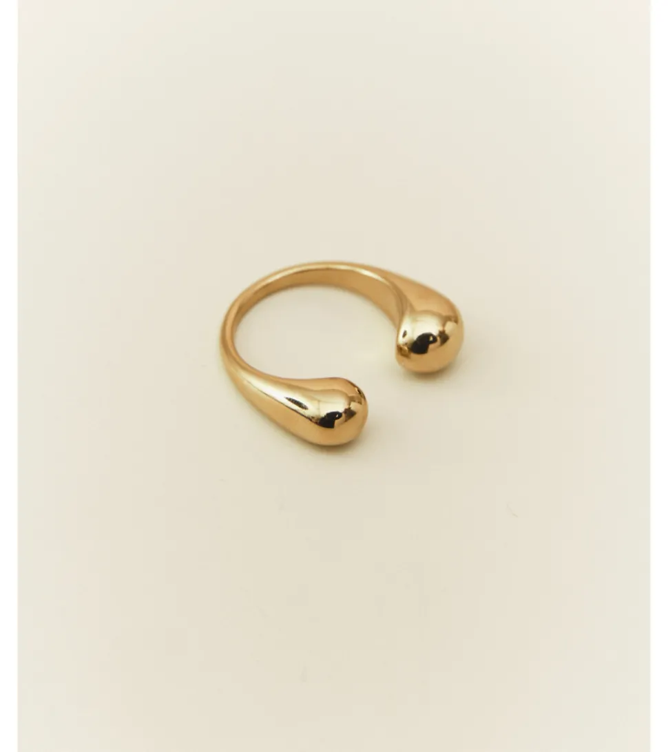 ANILLO ABIERTO DOBLE GOTA