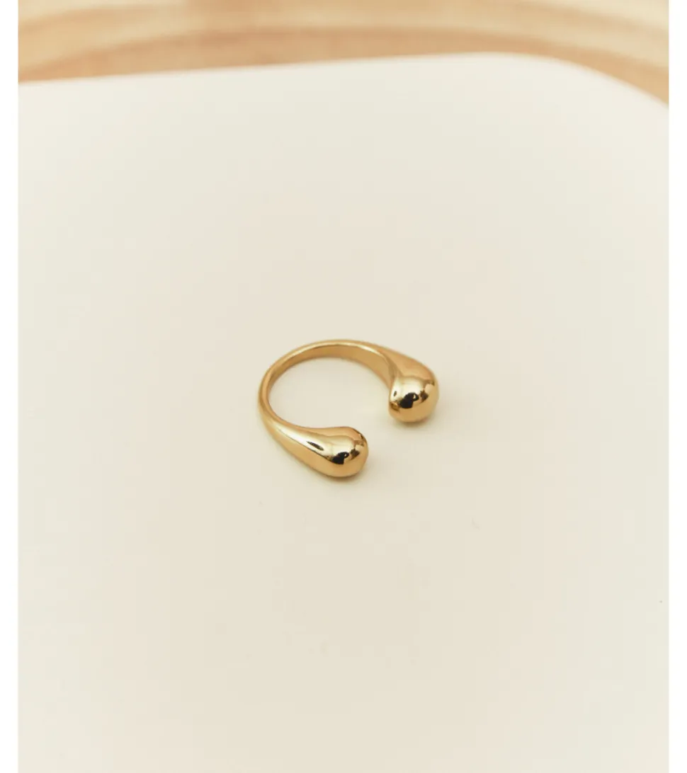 ANILLO ABIERTO DOBLE GOTA