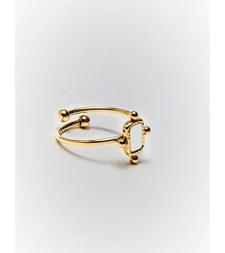 ANILLO EFECTO PIEDRA CUADRADA