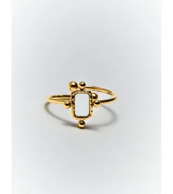 ANILLO EFECTO PIEDRA CUADRADA