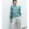 BLUSA ALGODÓN VOLANTES
