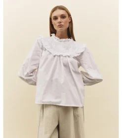 BLUSA ALGODÓN BORDADO FLORES