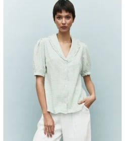 BLUSA CUADRO VICHY MANGA CORTA