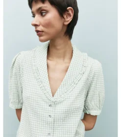 BLUSA CUADRO VICHY MANGA CORTA