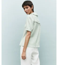 BLUSA CUADRO VICHY MANGA CORTA
