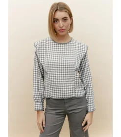 BLUSA CUADRO VICHY VOLANTES