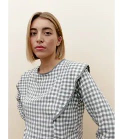 BLUSA CUADRO VICHY VOLANTES