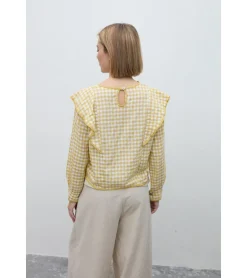 BLUSA CUADRO VICHY VOLANTES