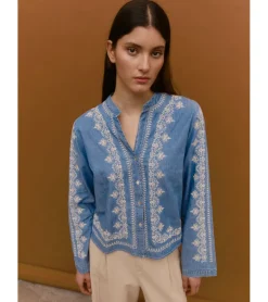 BLUSA DENIM BORDADOS