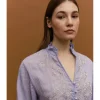 BLUSA ESTAMPADA HILO METALIZADO
