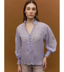 BLUSA ESTAMPADA HILO METALIZADO