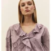 BLUSA PERFORADA FLORES HILO