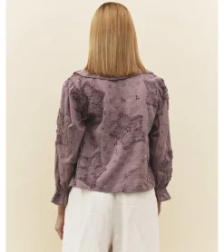 BLUSA PERFORADA FLORES HILO