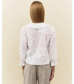 BLUSA PERFORADA FLORES HILO