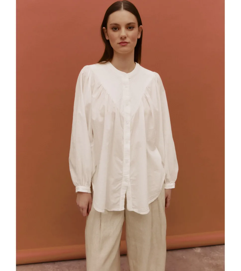BLUSA PLIEGUES ALGODÓN