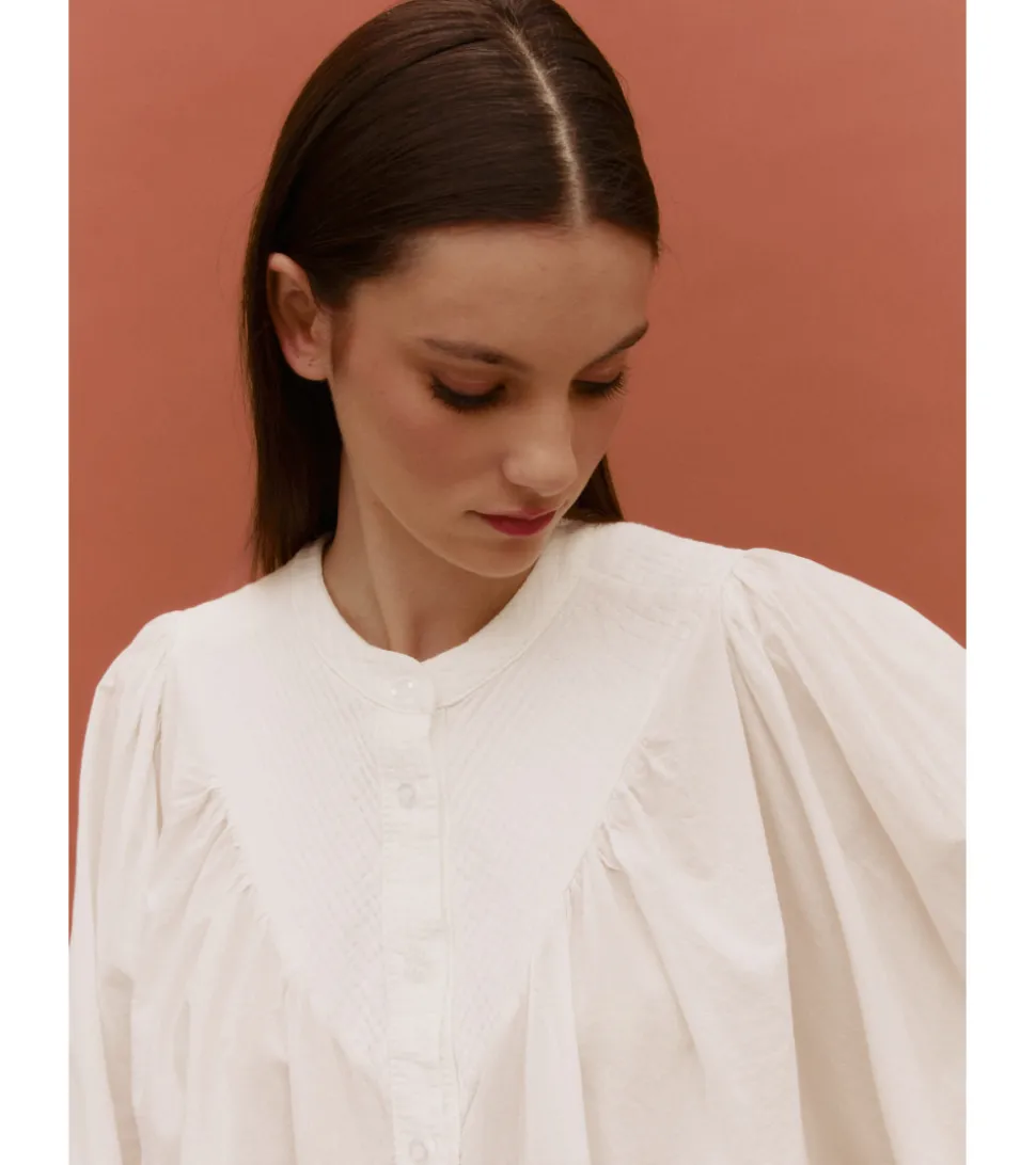 BLUSA PLIEGUES ALGODÓN