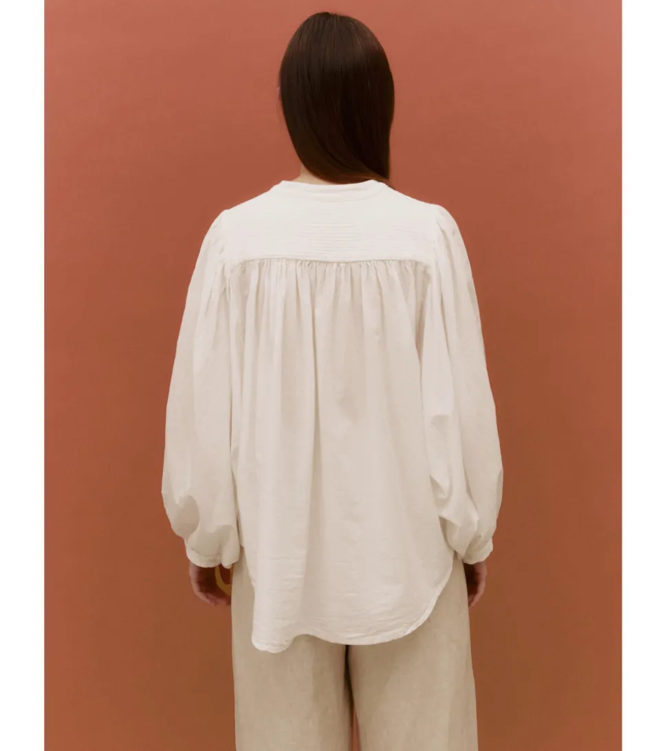 BLUSA PLIEGUES ALGODÓN