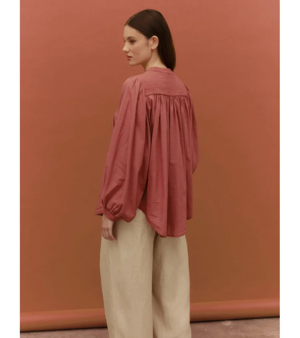 BLUSA PLIEGUES ALGODÓN