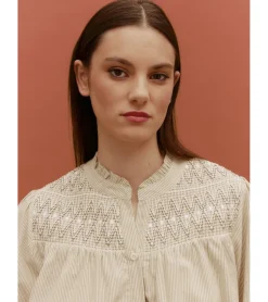 BLUSA RAYAS BORDADA
