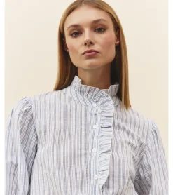 BLUSA RAYAS VOLANTE
