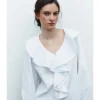 BLUSA VOLANTES CON BOTONES