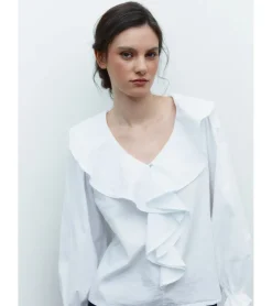 BLUSA VOLANTES CON BOTONES