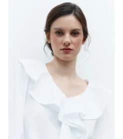 BLUSA VOLANTES CON BOTONES