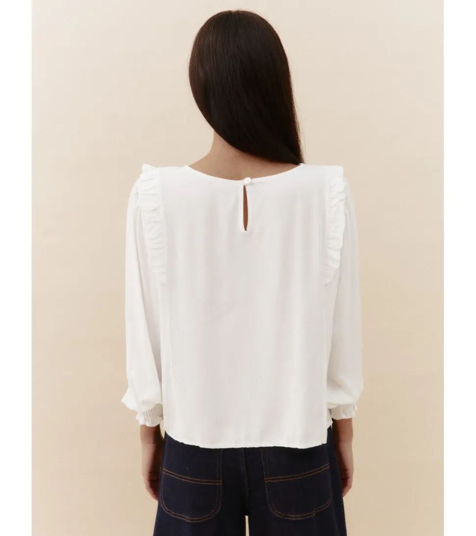BLUSA VOLANTES HOMBRO