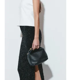 BOLSO DE MANO APLIQUE DORADO