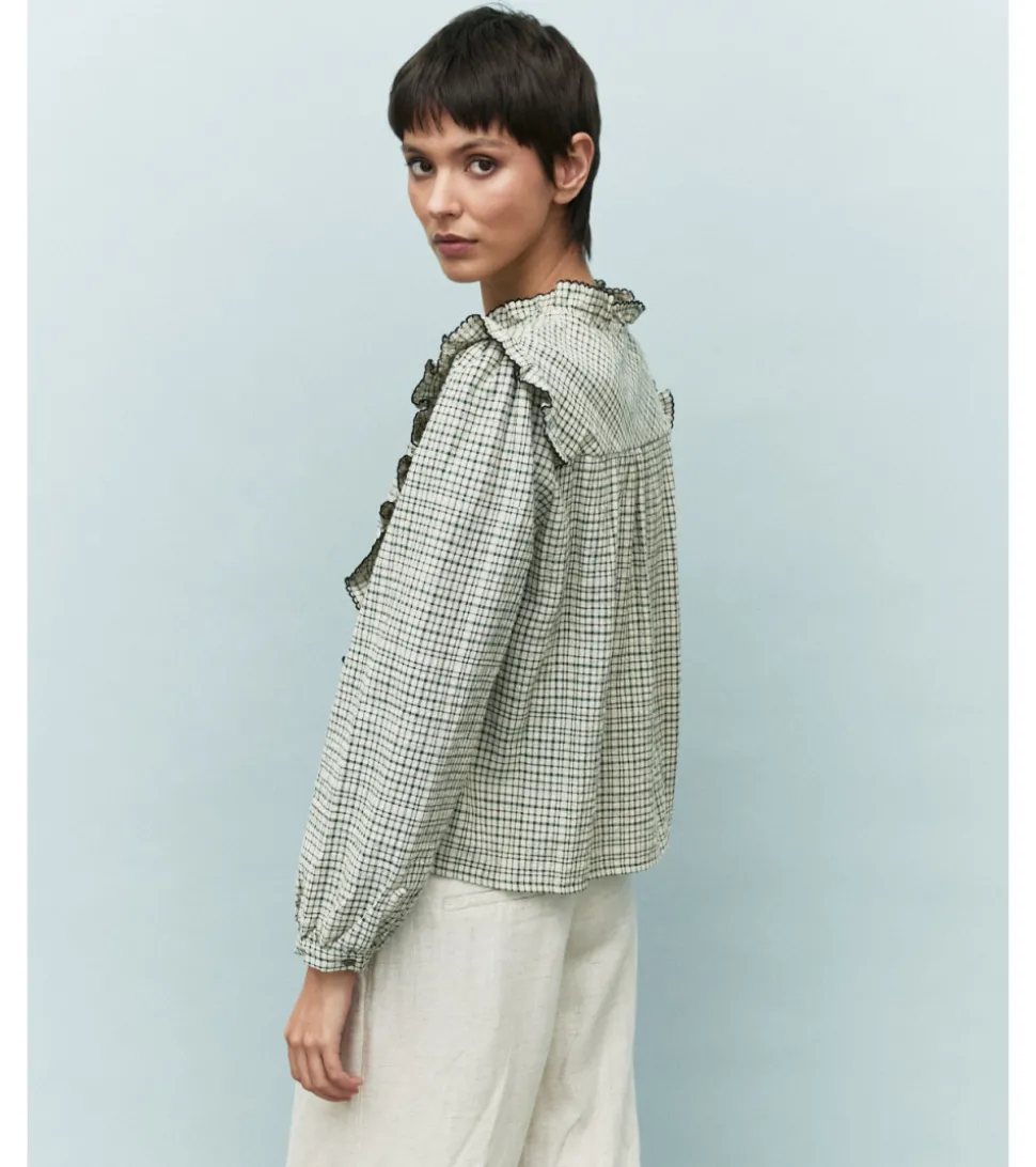 CAMISA CUADROS VOLANTES