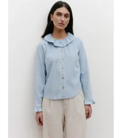 CAMISA DENIM CUELLO VOLANTE