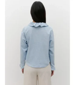 CAMISA DENIM CUELLO VOLANTE