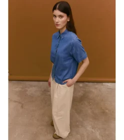 CAMISA DENIM MANGA CORTA