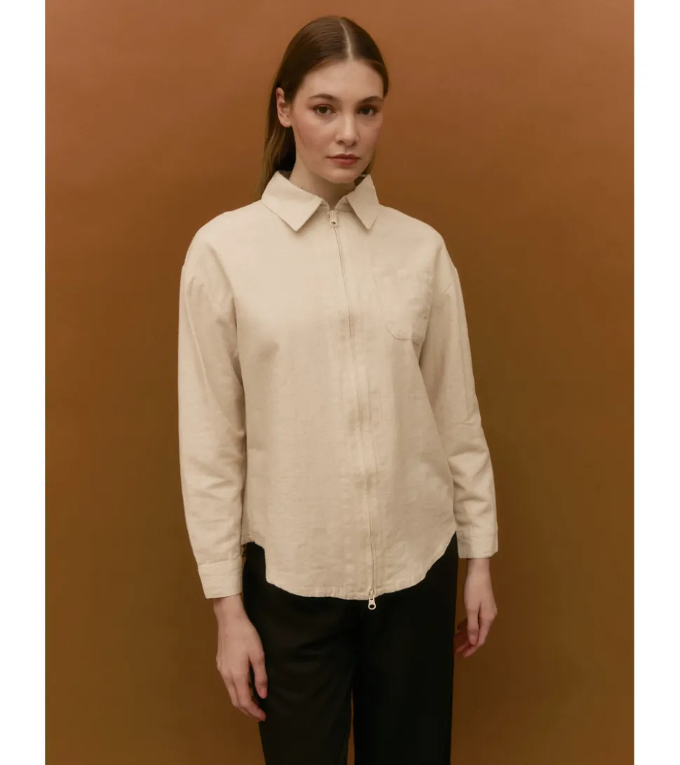 CAMISA LINO CON CREMALLERA