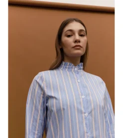 CAMISA RAYAS CUELLO VOLANTE
