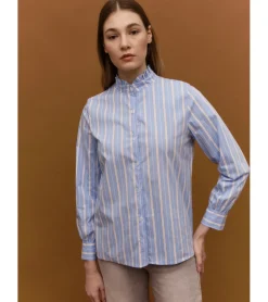 CAMISA RAYAS CUELLO VOLANTE