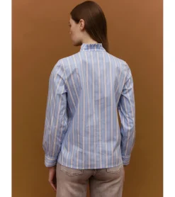 CAMISA RAYAS CUELLO VOLANTE