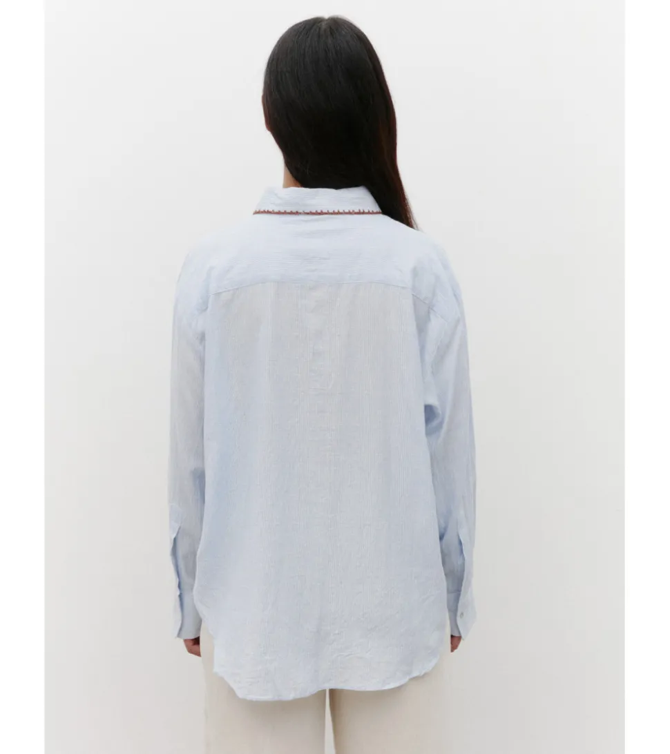CAMISA RAYAS PALMERAS BORDADAS