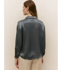 CAMISA SATINADA EFECTO ARRUGADO