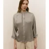 CAMISA SATÉN COMBINADA