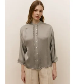 CAMISA SATÉN COMBINADA