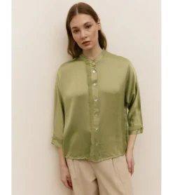 CAMISA SATÉN COMBINADA