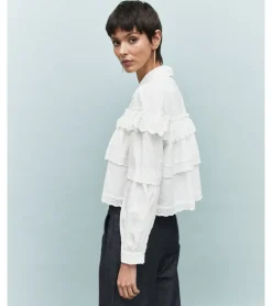 CAMISA VOLANTES BORDADOS