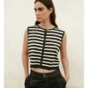 CHALECO PUNTO CROPPED RAYAS