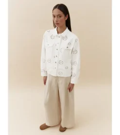 CHAQUETA DENIM FLORES