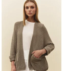 CHAQUETA KIMONO PUNTO BOLSILLOS