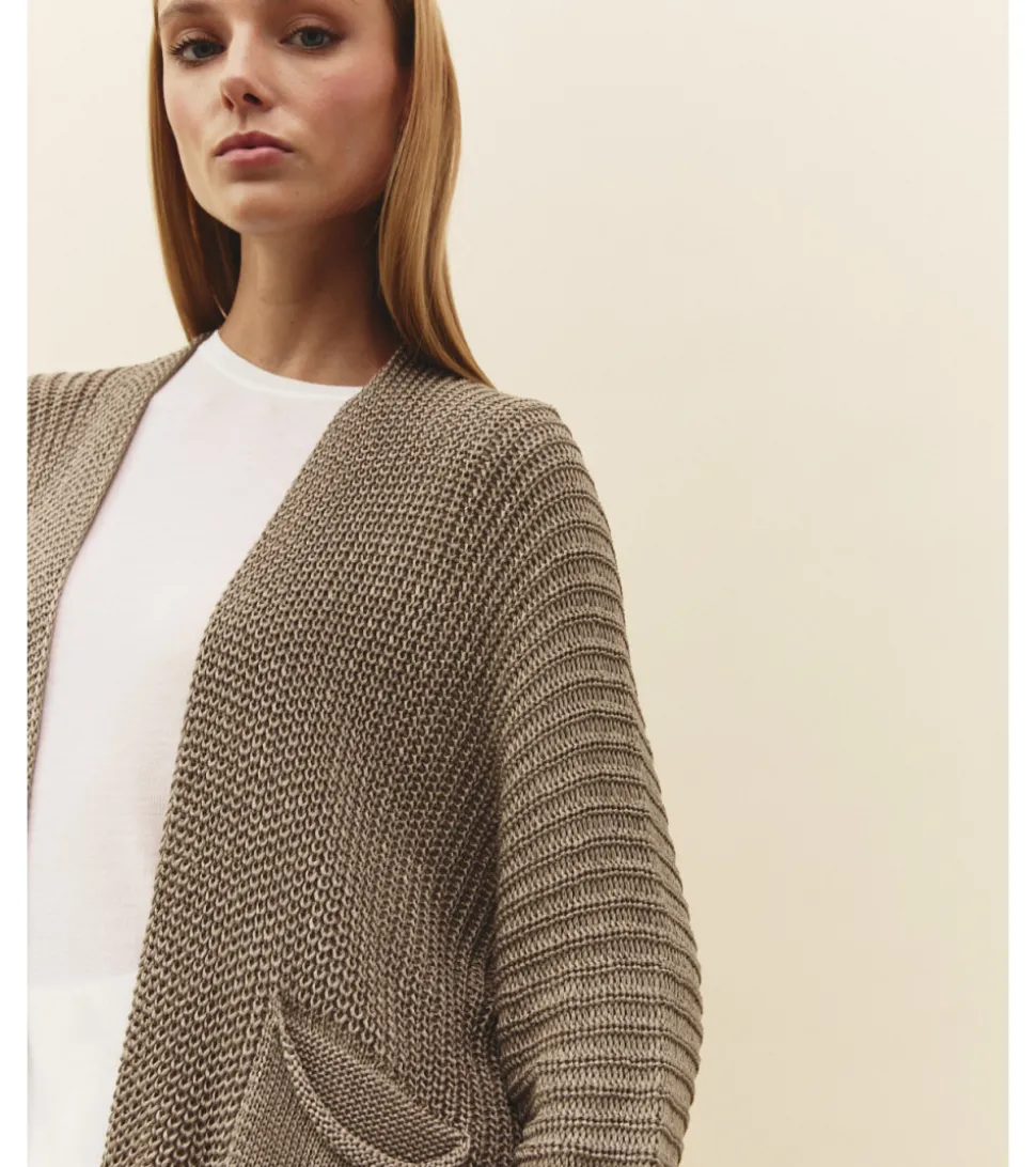 CHAQUETA KIMONO PUNTO BOLSILLOS