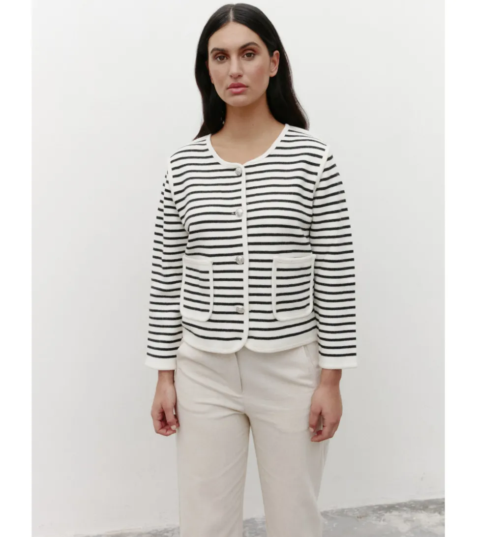 CHAQUETA PUNTO RAYAS