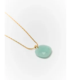 COLLAR CORDÓN DORADO PIEDRA TURQUESA