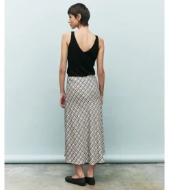 FALDA CUADROS MIDI